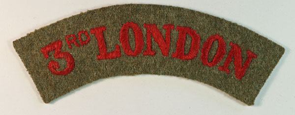 3rd (CITY OF LONDON) BTTN. ROYAL FUSILIERS WW1 Embroidered Shoulder ...