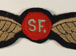 S.F. – SPECIAL FORCE WW2 Embroidered Wings Badge – RARE — Lot No