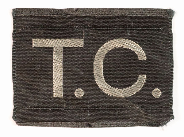 TC – TRAFFIC CONTROL COMPANIES WW2 Woven Formation Sign Badge – BROUGH ...